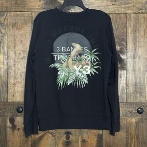 Y-3 Adidas Yohji Yamamoto Black Cobra Graphic Crewneck Sweatshirt Men's Small